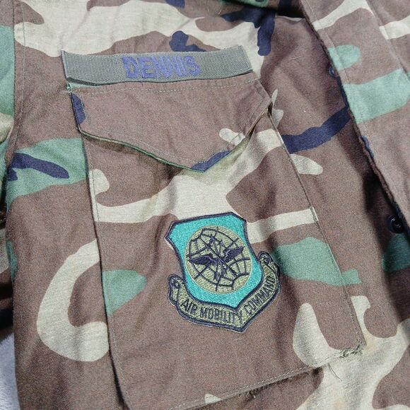 Vtg USAF Woodland Camo Cold Weather BDU Jacket Air Mobility 315th Wing Medium - Picture 11 of 13
